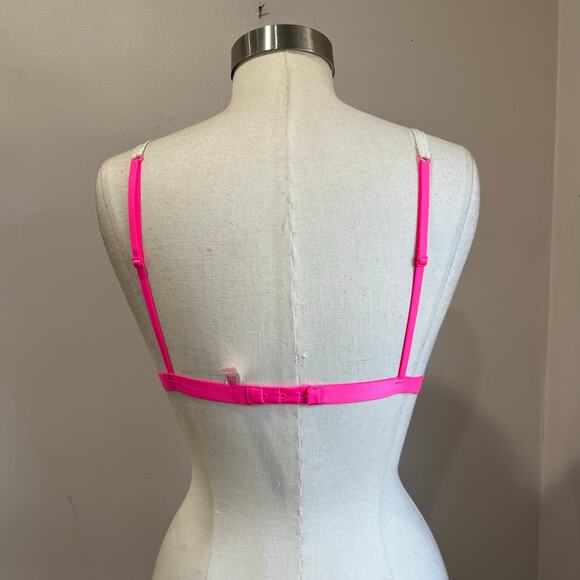 Victoria’s Secret Pink Floral Lace Sheer Triangle Bralette Wireless S - Picture 3 of 6